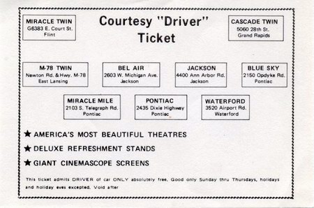 Waterford Drive-In Theatre - COURTESY TICKET